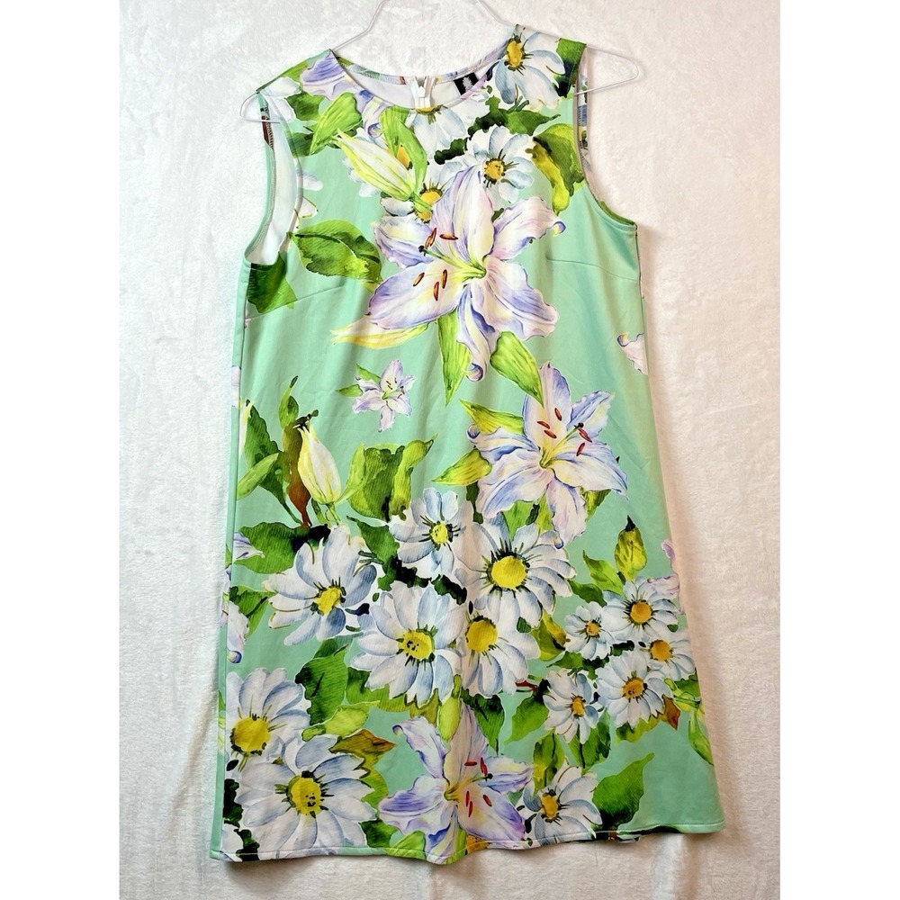 Pineapple Dress  Women's Large Floral Hawaiian Sleeveless Made In USA